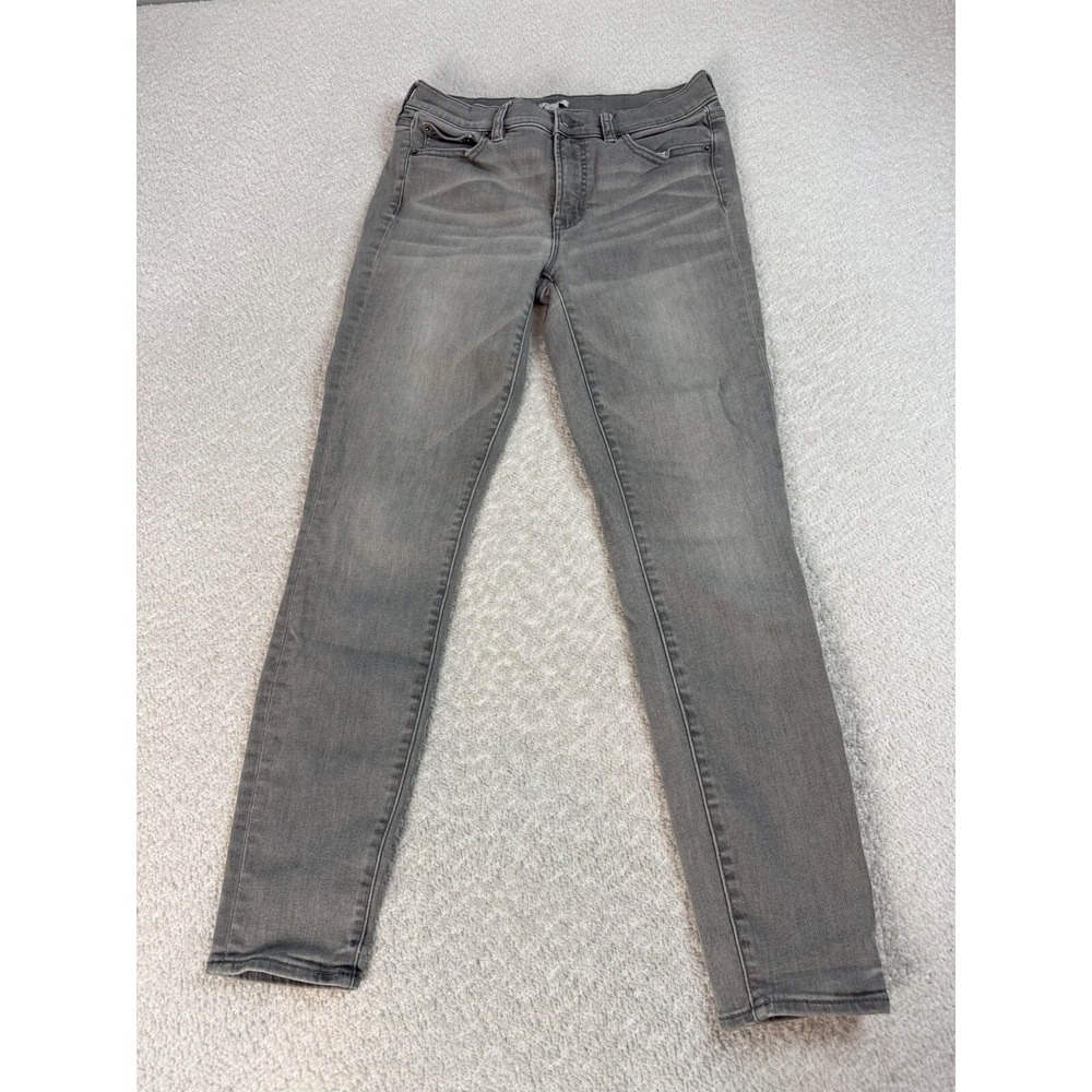 J. Crew Womens Skinny Mid Rise Gray Dark Wash Denim Jeans Cotton Stretch Size 27
